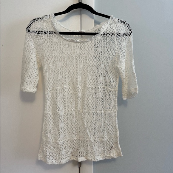 Free People Tops - Free people. Women’s white mesh top. Size small